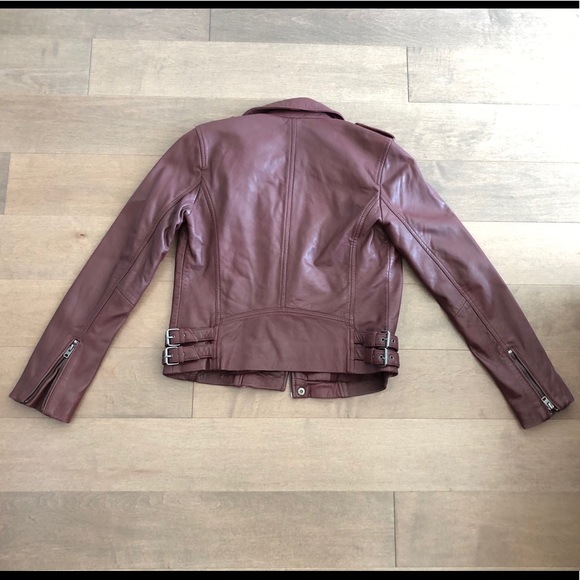 Lucky Brand Burgundy Leather Biker Jacket - Picture 6 of 6